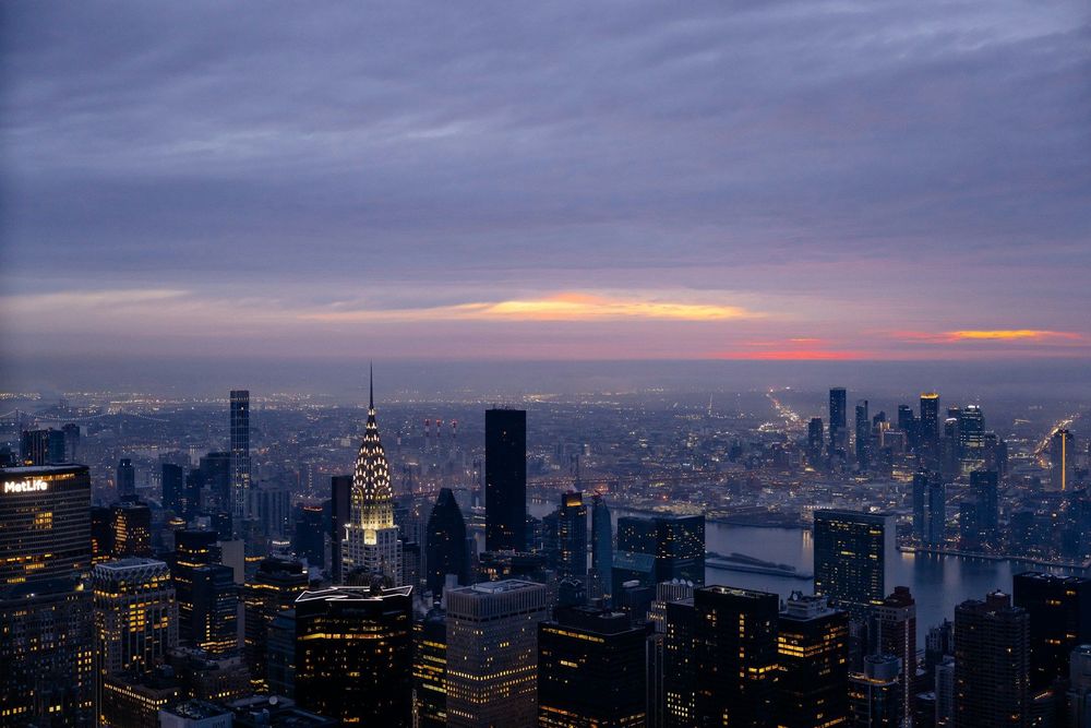 New York city au sunset